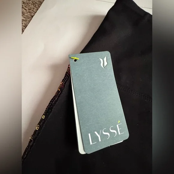 NWT Lysse leggings dressy sparkle sequins dark fairy soft stretchy double knit - Picture 5 of 10